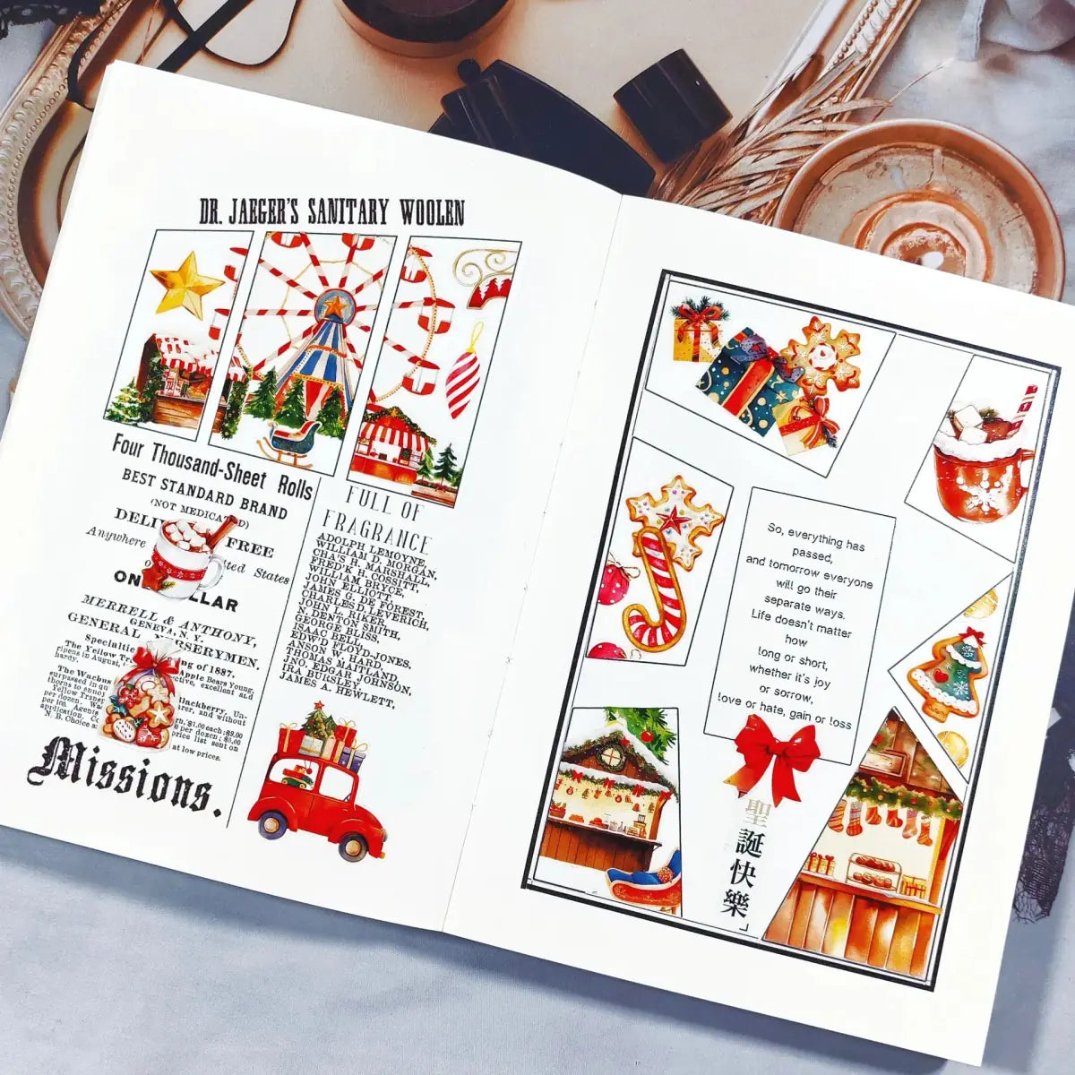 Sticker Pet Tape - Pre - cut - Christmas Market - 70 mm - 7 - Washi Tape Shop - Tidformera