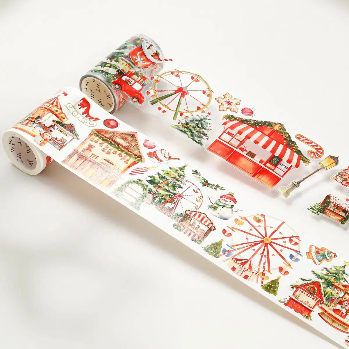 Sticker Pet Tape - Pre - cut - Christmas Market - 70 mm - 9 - Washi Tape Shop - Tidformera