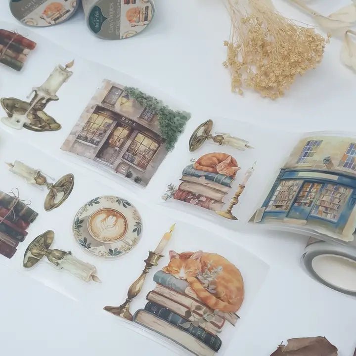 Sticker Pet Tape - Pre - cut - Cozy chapter - 74 mm - 2 - Plan & Plot Studio - Tidformera