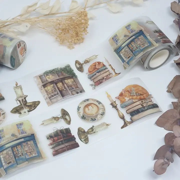 Sticker Pet Tape - Pre - cut - Cozy chapter - 74 mm - 4 - Plan & Plot Studio - Tidformera