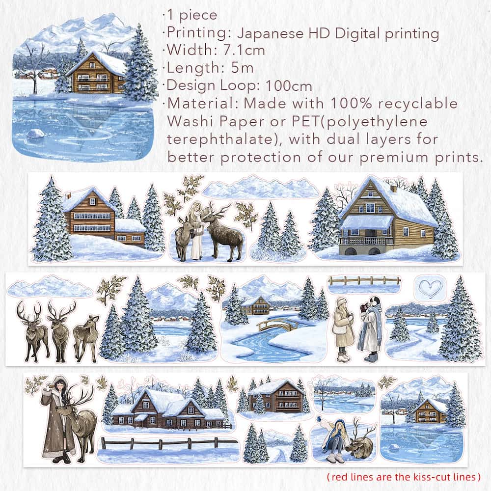 Sticker Pet Tape - Pre - cut - Crystal Garden - 70 mm - 6 - Washi Tape Shop - Tidformera