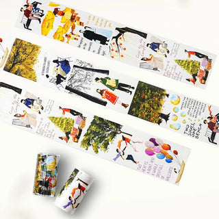 Sticker Pet Tape - Pre - cut - Cupid's Muse - 75 mm från Washi Tape Shop - Clear stickers på rulle med par i olika miljöer. - Tidformera