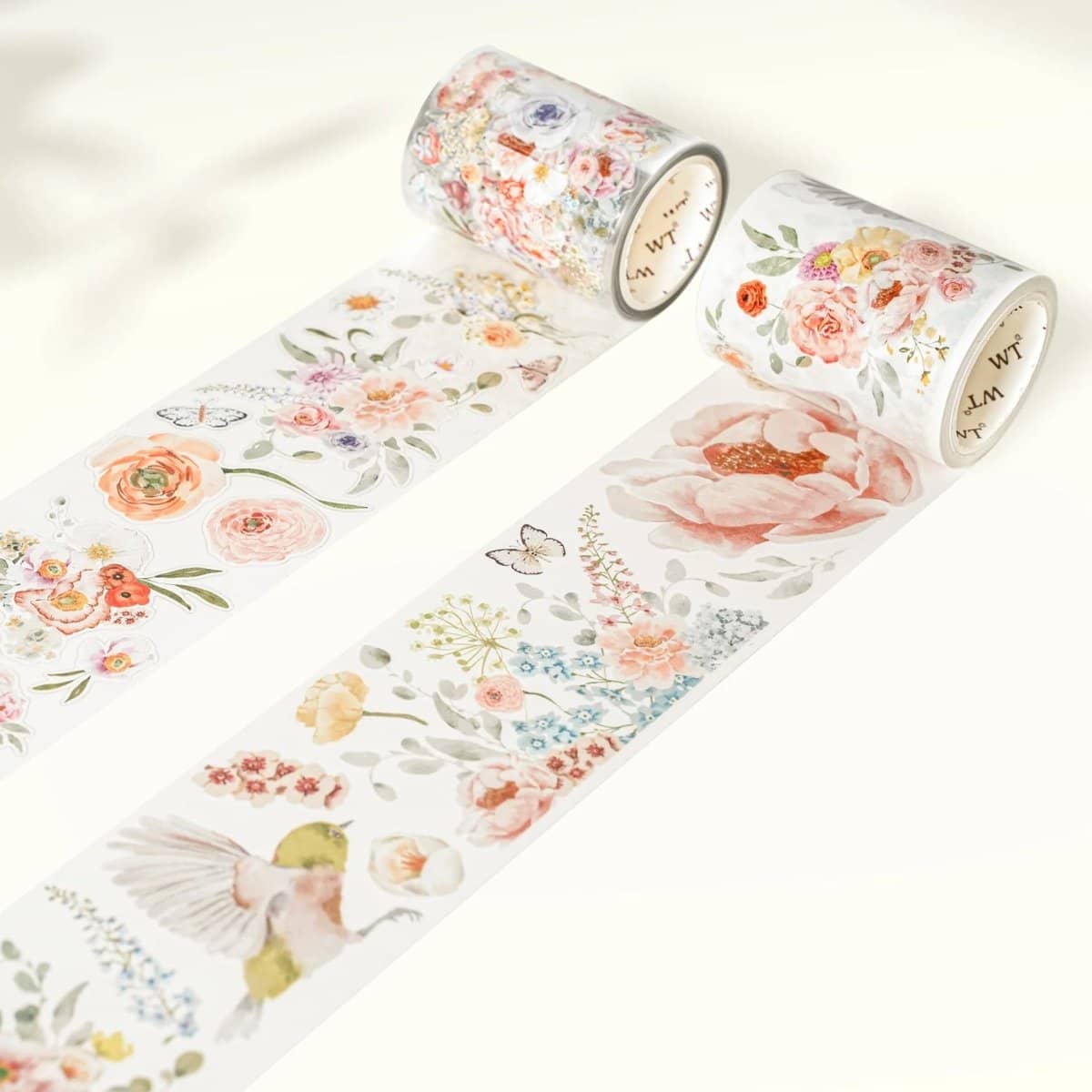 Sticker Pet Tape - Pre - cut - Floral Finch - 60 mm - 8 - Washi Tape Shop - Tidformera