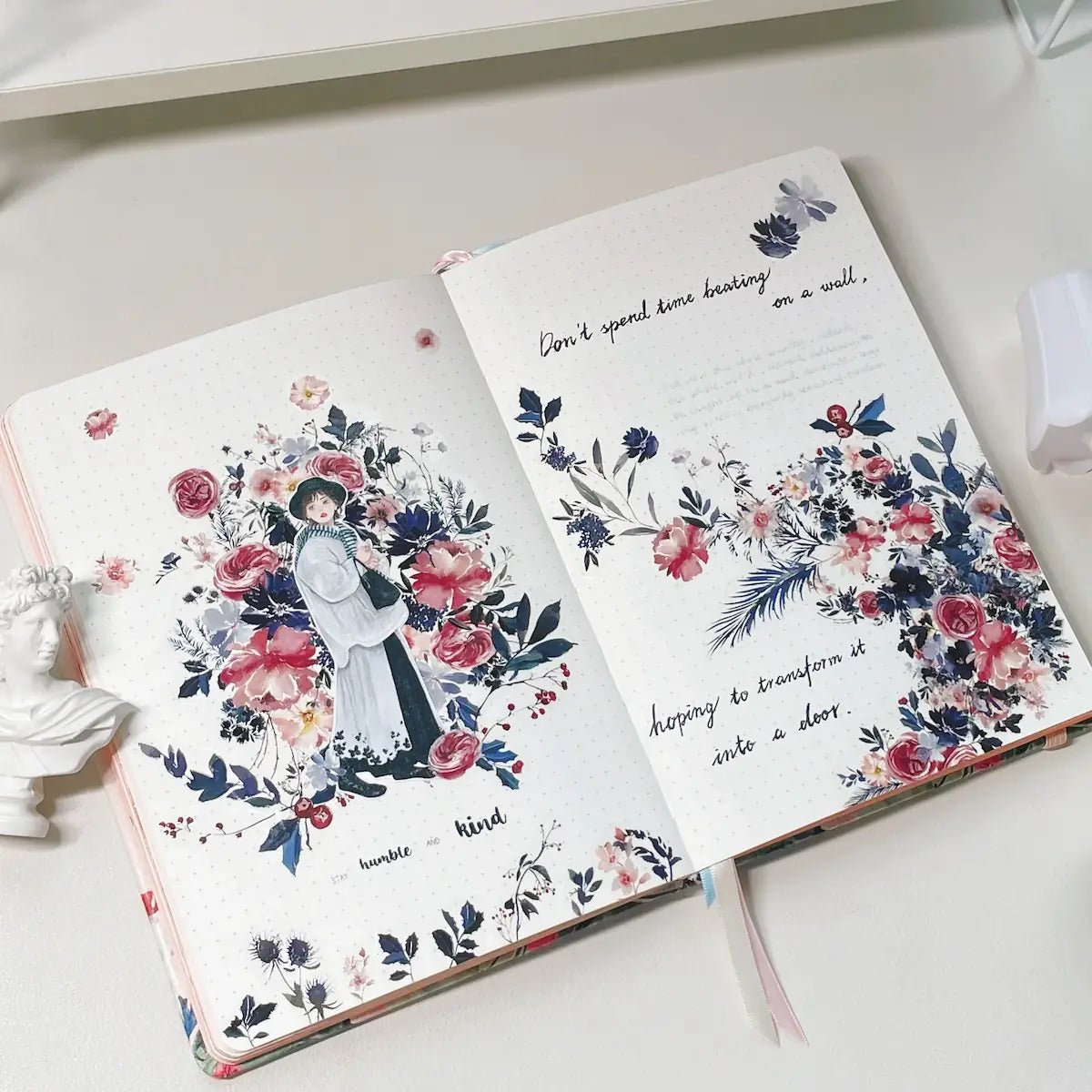 Sticker Pet Tape - Pre - cut - Frosty Rose - 60 mm - 2 - Washi Tape Shop - Tidformera