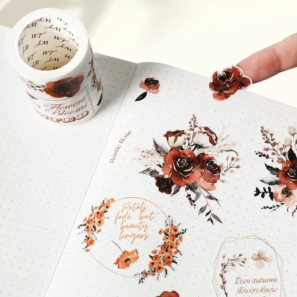 Sticker Pet Tape - Pre - cut - Harvested Bloom - 60 mm - 3 - Washi Tape Shop - Tidformera