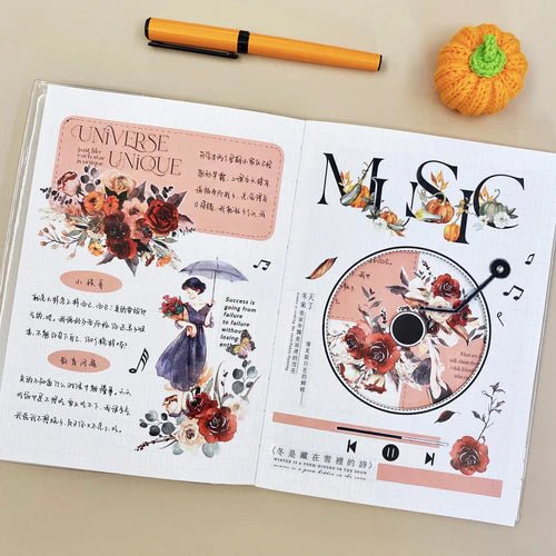 Sticker Pet Tape - Pre - cut - Harvested Bloom - 60 mm - 4 - Washi Tape Shop - Tidformera