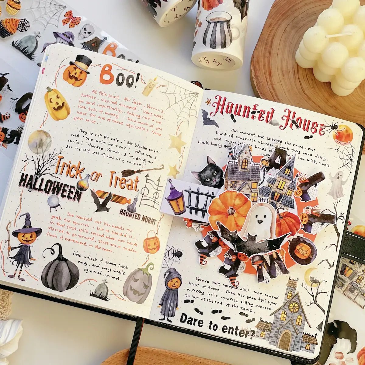 Sticker Pet Tape - Pre - cut - Haunted Night - 65 mm - 4 - Washi Tape Shop - Tidformera