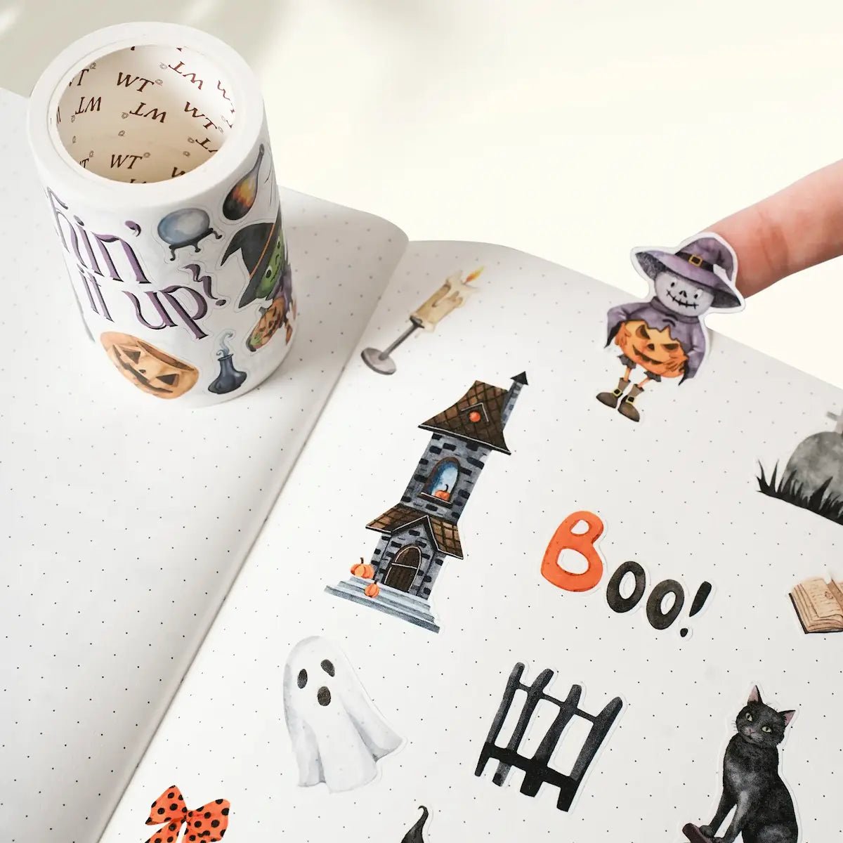 Sticker Pet Tape - Pre - cut - Haunted Night - 65 mm - 3 - Washi Tape Shop - Tidformera