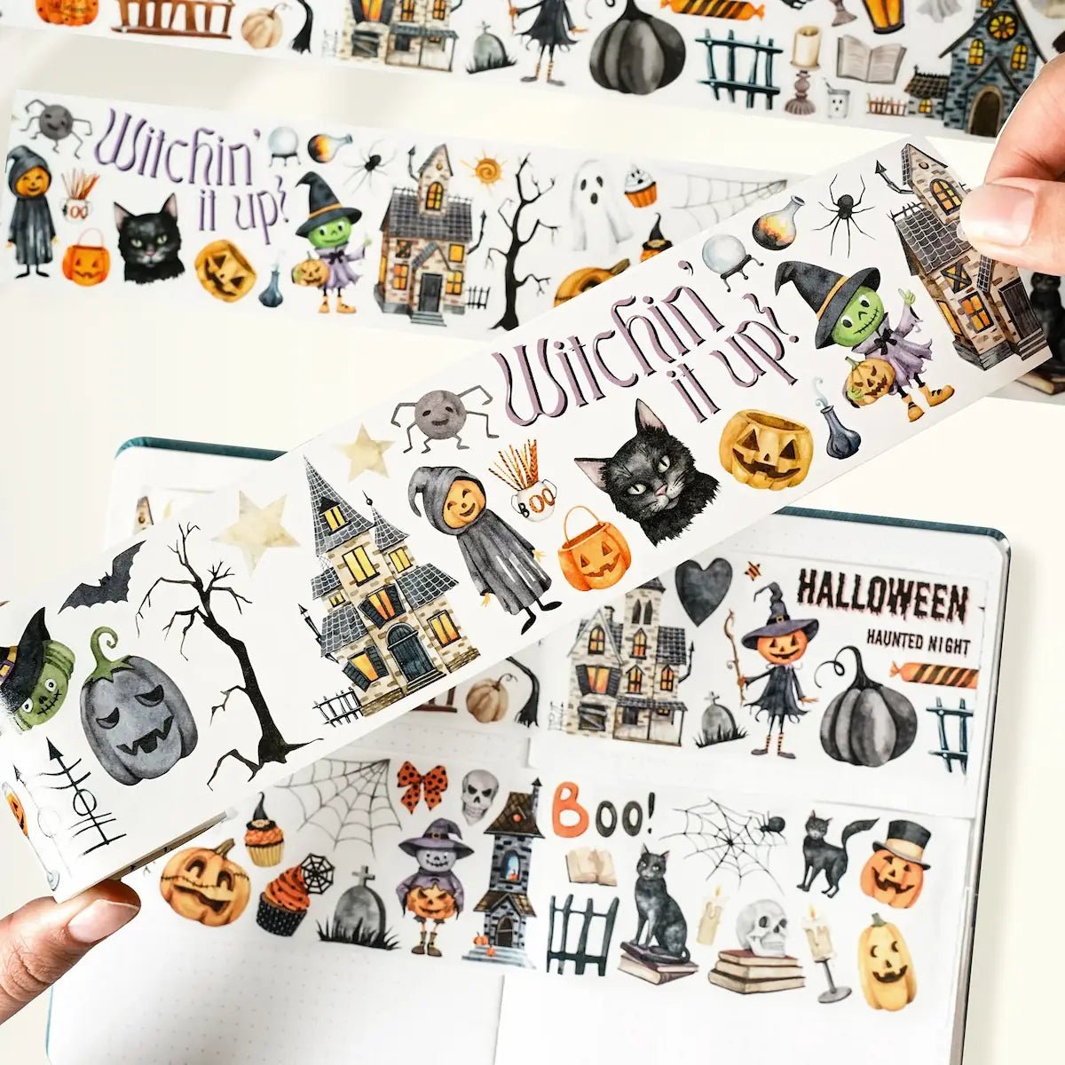 Sticker Pet Tape - Pre - cut - Haunted Night - 65 mm - 1 - Washi Tape Shop - Tidformera