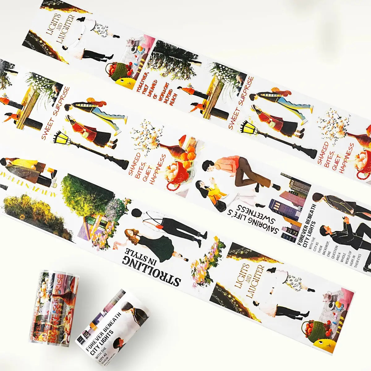 Sticker Pet Tape - Pre - cut - Heartstrings - 75 mm från Washi Tape Shop. Clear stickers på rullar med par som är på dejt. - Tidformera