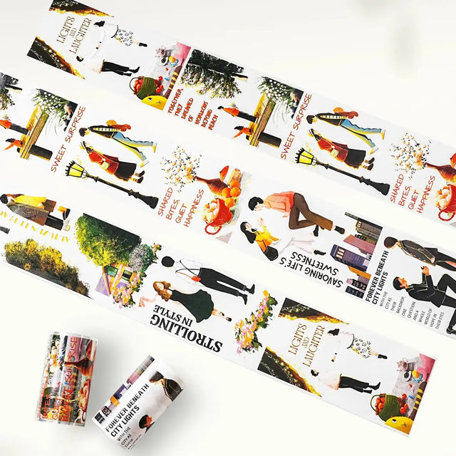 Sticker Pet Tape - Pre - cut - Heartstrings - 75 mm från Washi Tape Shop. Clear stickers på rullar med par som är på dejt. - Tidformera