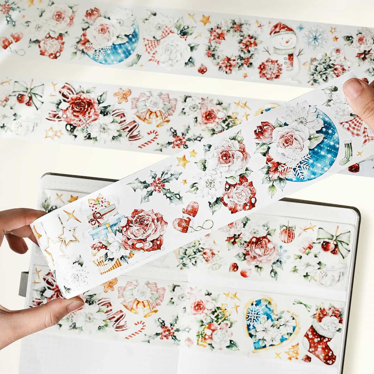 Sticker Pet Tape - Pre - cut - Holly Bloom - 60 mm - 6 - Washi Tape Shop - Tidformera