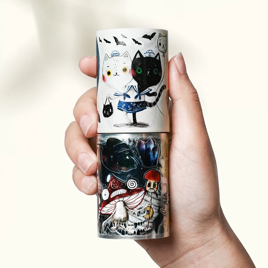Sticker Pet Tape - Pre - cut - Midnight Monsters - 60 mm - 3 - Washi Tape Shop - Tidformera