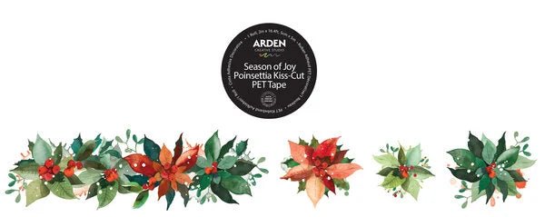 Sticker Pet Tape - Pre - cut - Poinsettia 50 mm - 1 - Arden Creative Studio - Tidformera