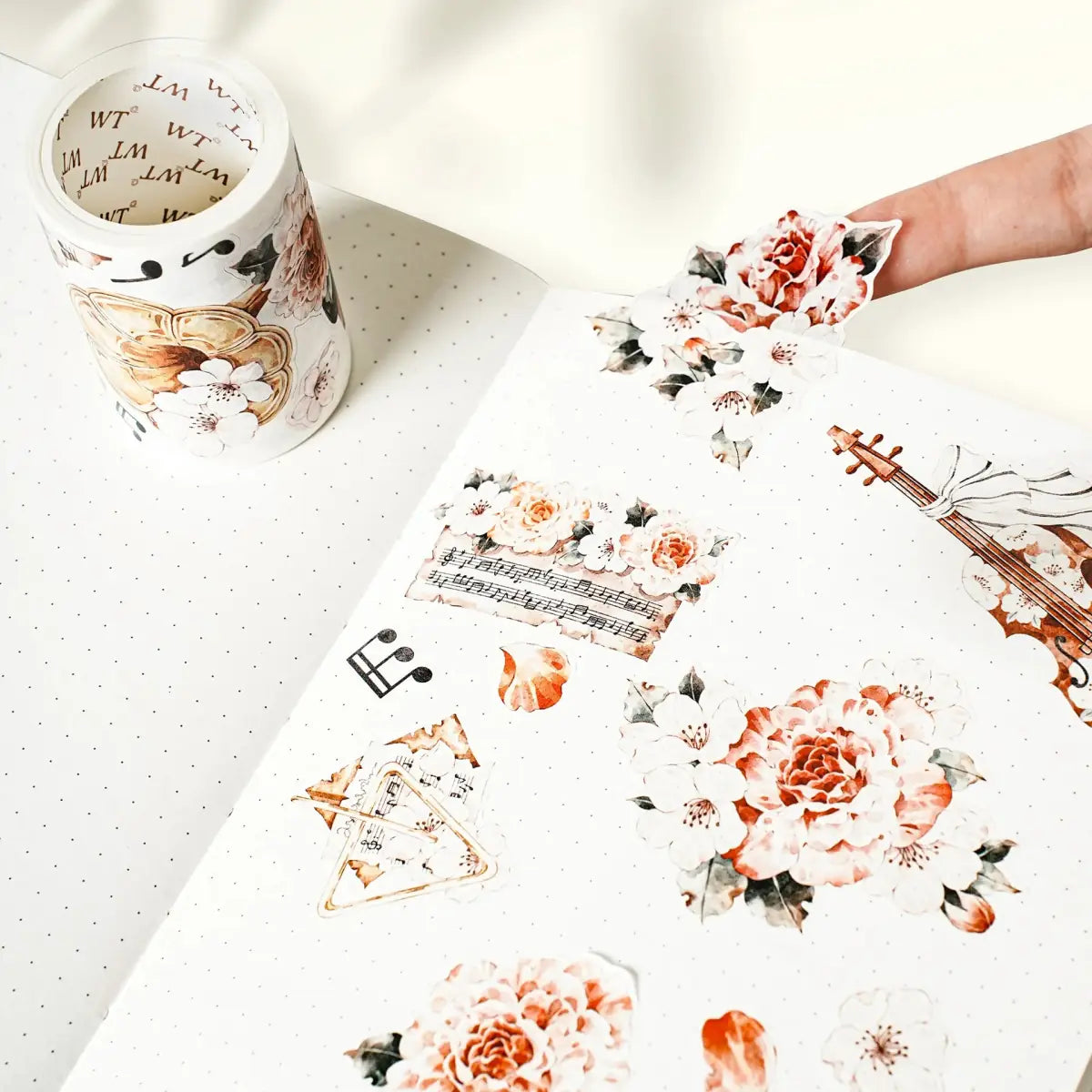 Sticker Pet Tape - Pre - cut - Rose Sonata - 60 mm - 10 - Washi Tape Shop - Tidformera