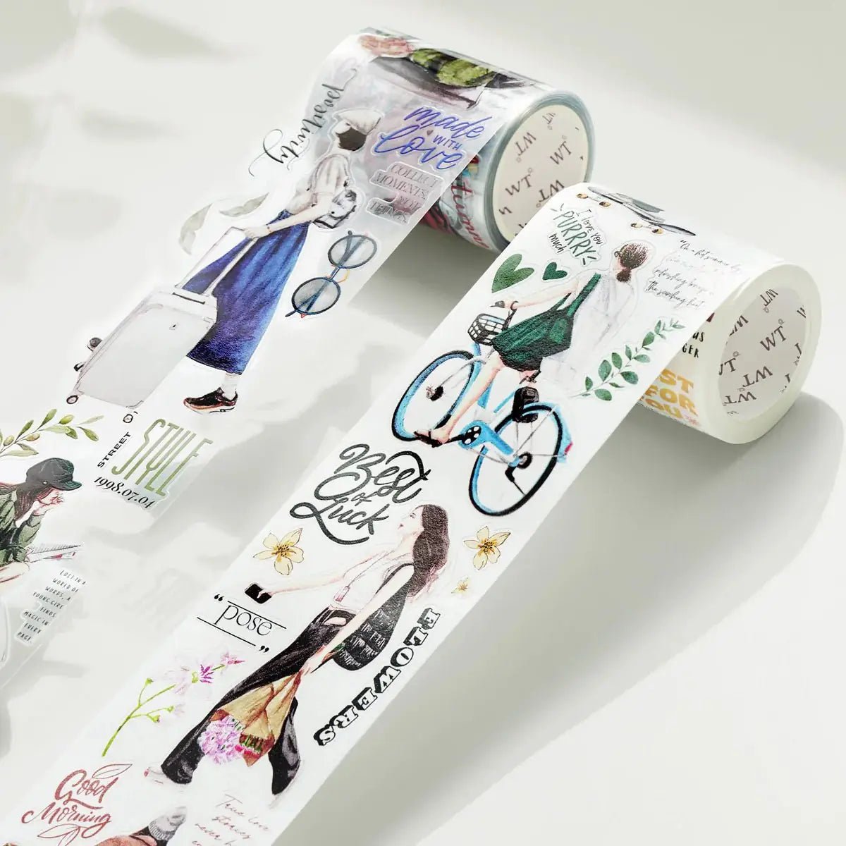 Sticker Pet Tape - Pre - cut - Sidewalk Stories - 60 mm - 4 - Washi Tape Shop - Tidformera