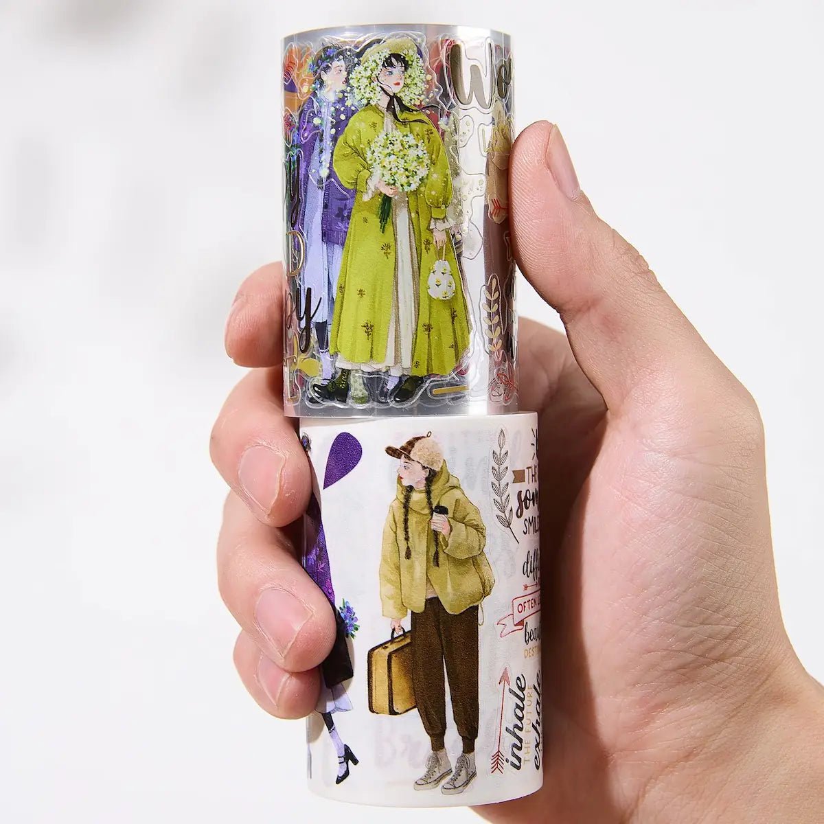 Sticker Pet Tape - Pre - cut - Silent Silhouette - 70 mm - 8 - Washi Tape Shop - Tidformera