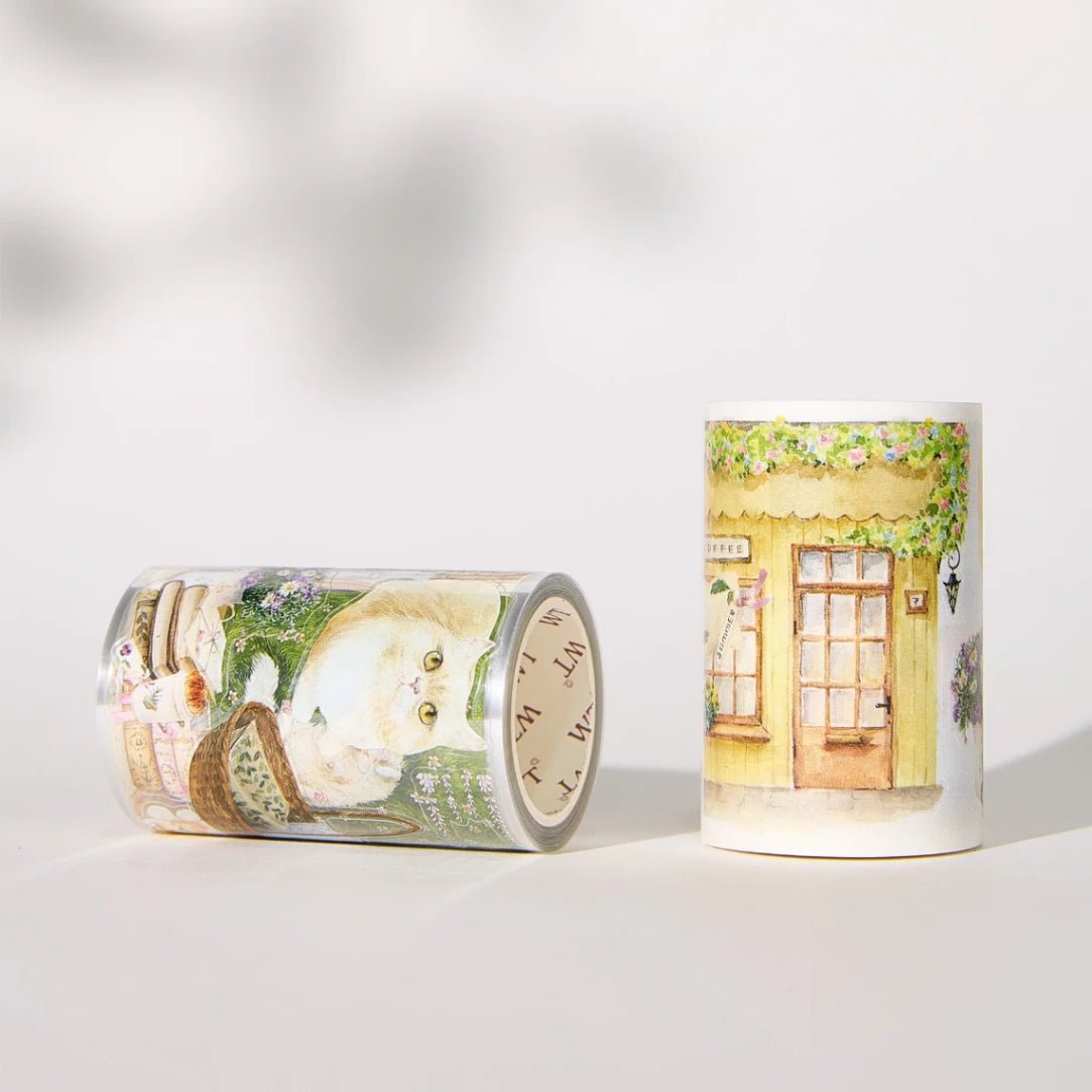 Sticker Pet Tape - Pre - cut - Summer Café - 70 mm - 5 - Washi Tape Shop - Tidformera