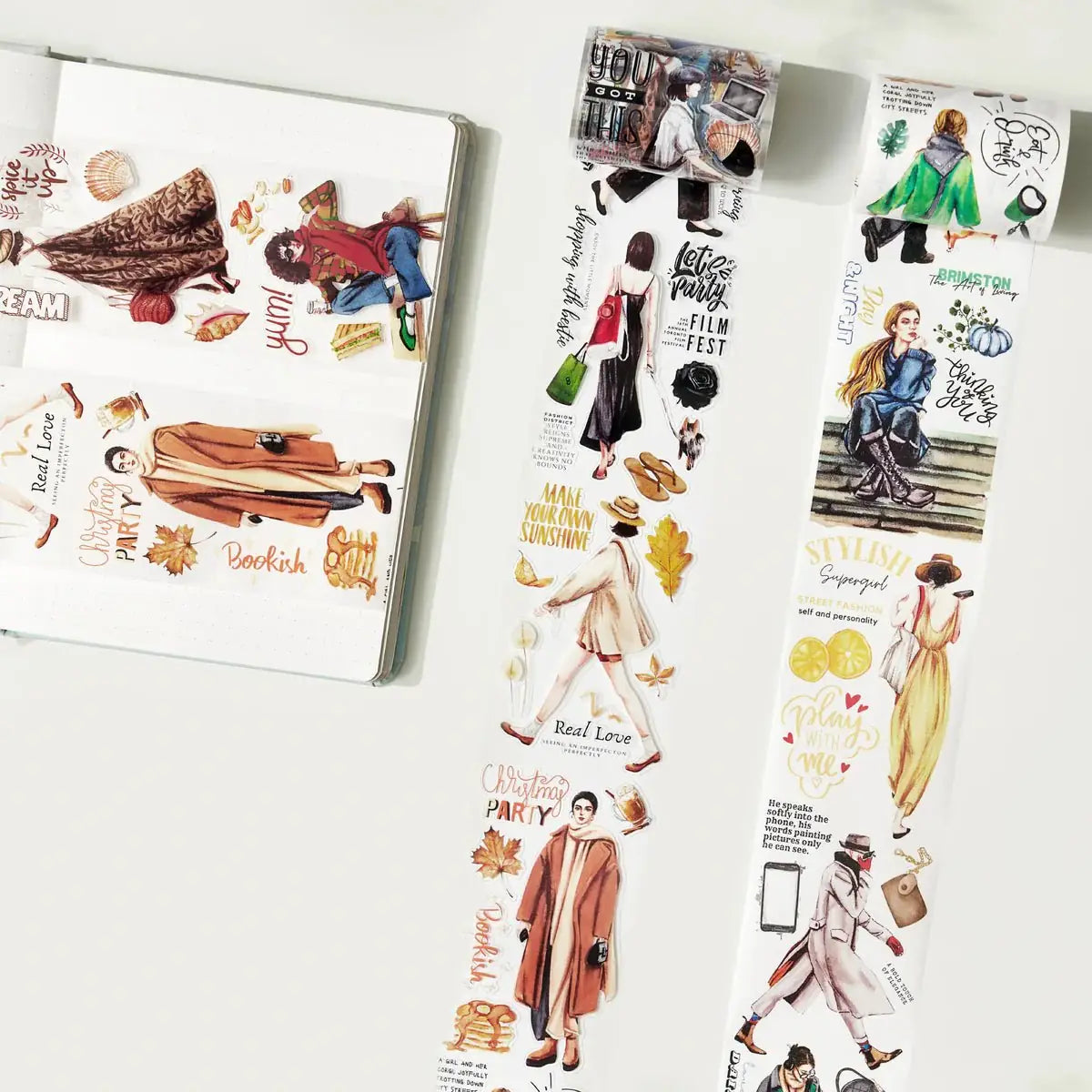 Sticker Pet Tape - Pre - cut - Urban Wanderers - 60 mm - 6 - Washi Tape Shop - Tidformera