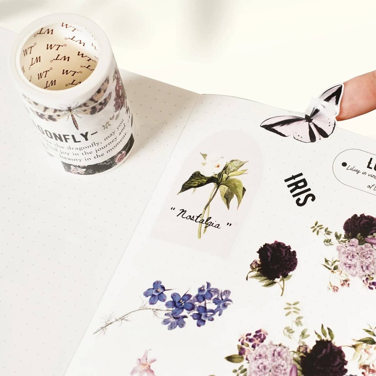 Sticker Pet Tape - Pre - cut - Violet Veil - 65 mm - 3 - Washi Tape Shop - Tidformera
