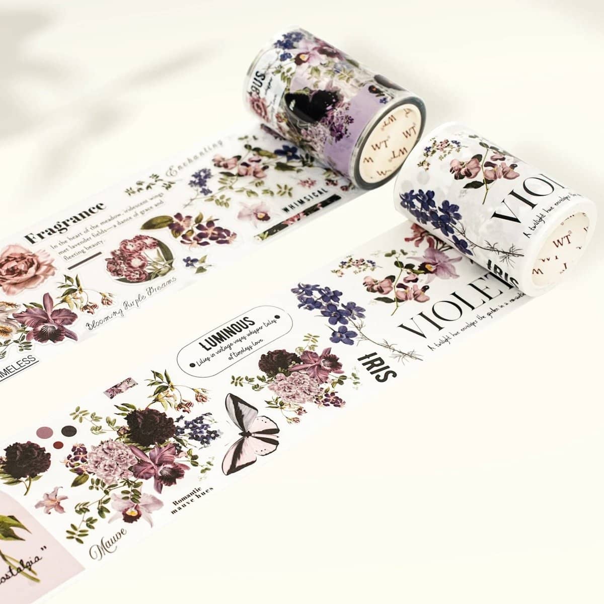 Sticker Pet Tape - Pre - cut - Violet Veil - 65 mm - 4 - Washi Tape Shop - Tidformera