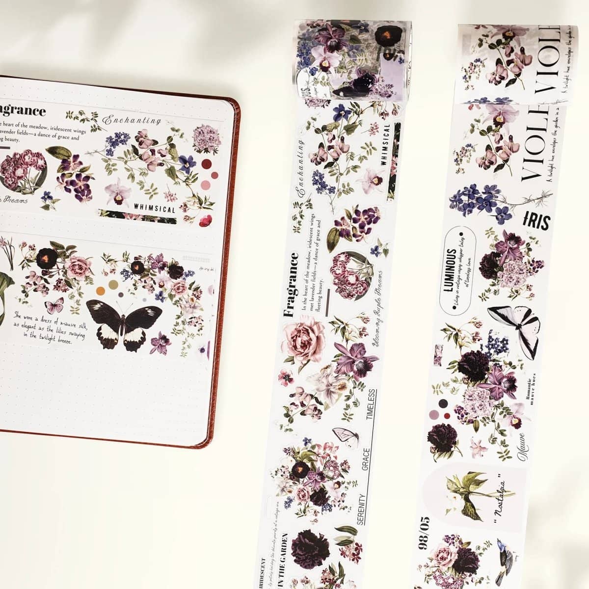 Sticker Pet Tape - Pre - cut - Violet Veil - 65 mm - 2 - Washi Tape Shop - Tidformera