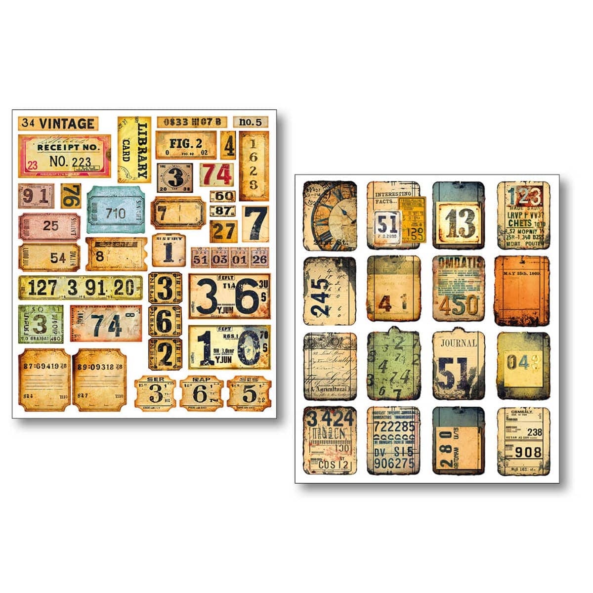 Sticker set 10 - pack - Grungy tags - 2 - Ciao Bella - Tidformera