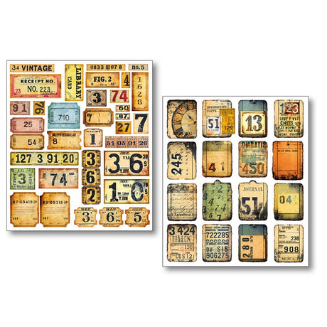 Sticker set 10 - pack - Grungy tags - 2 - Ciao Bella - Tidformera