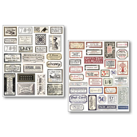 Sticker set 10 - pack - Vintage scripts - 2 - Ciao Bella - Tidformera