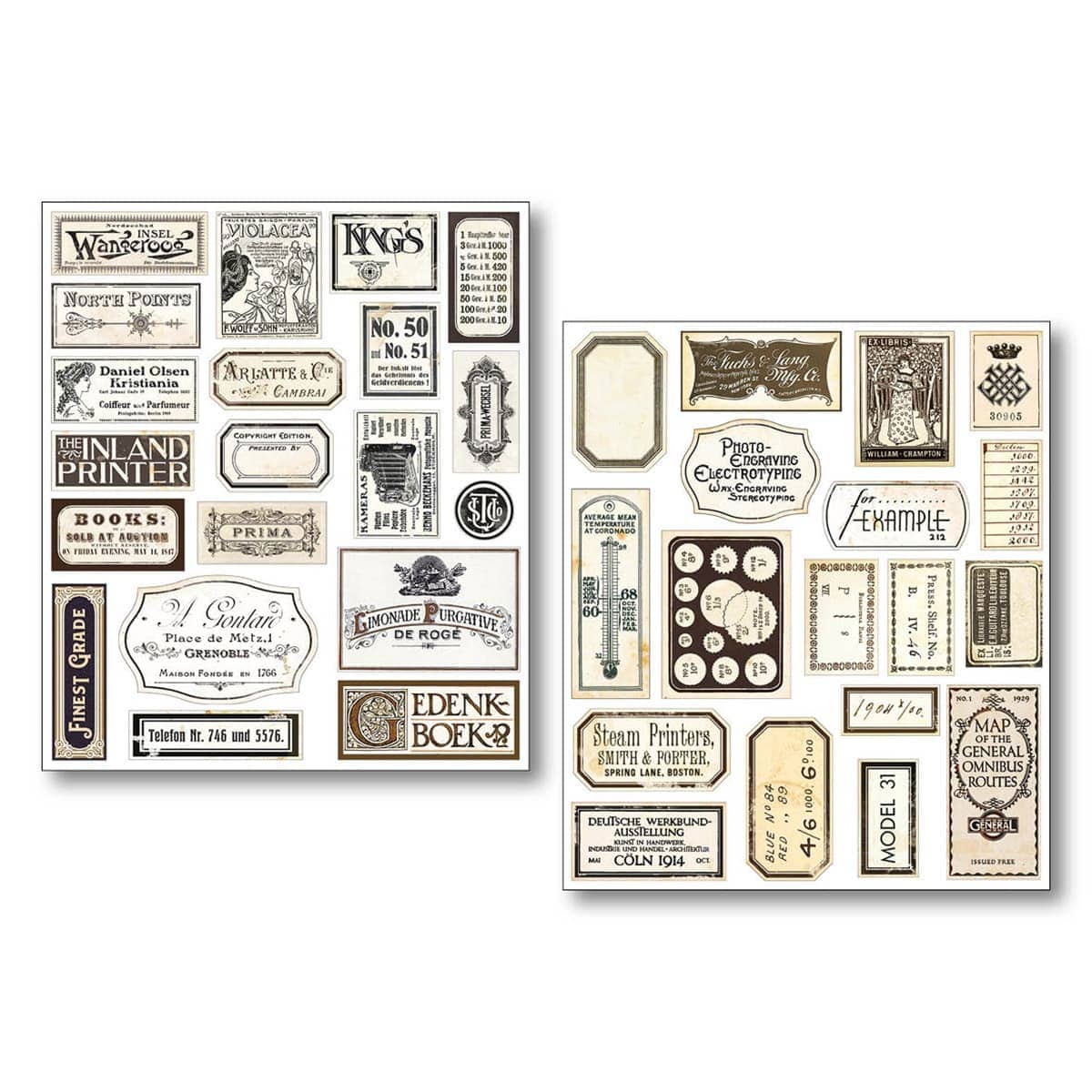 Sticker set 10 - pack - Vintage scripts - 5 - Ciao Bella - Tidformera
