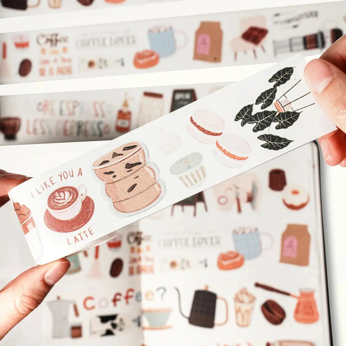 Sticker Set Washi Tape - Coffee? - 4 - pack - 3 - Washi Tape Shop - Tidformera