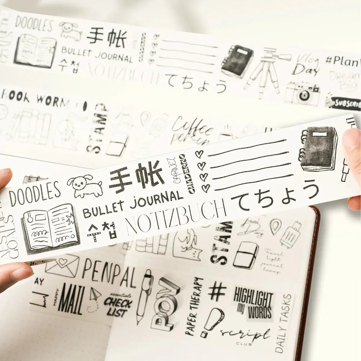 Sticker Set Washi Tape - Daily Bujo - 3 - pack - 3 - Washi Tape Shop - Tidformera