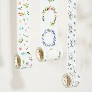 Sticker Set Washi Tape - Delicate Floral Wreaths - 3 - pack - 1 - Washi Tape Shop - Tidformera