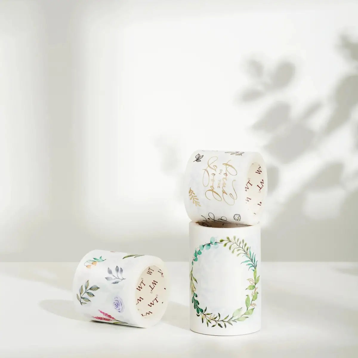 Sticker Set Washi Tape - Delicate Floral Wreaths - 3 - pack - 8 - Washi Tape Shop - Tidformera