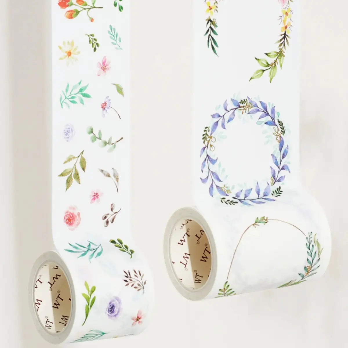 Sticker Set Washi Tape - Delicate Floral Wreaths - 3 - pack - 10 - Washi Tape Shop - Tidformera