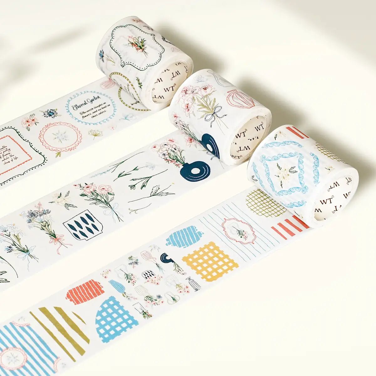 Sticker Set Washi Tape - Doodle & Vine - 3 - pack - 6 - Washi Tape Shop - Tidformera