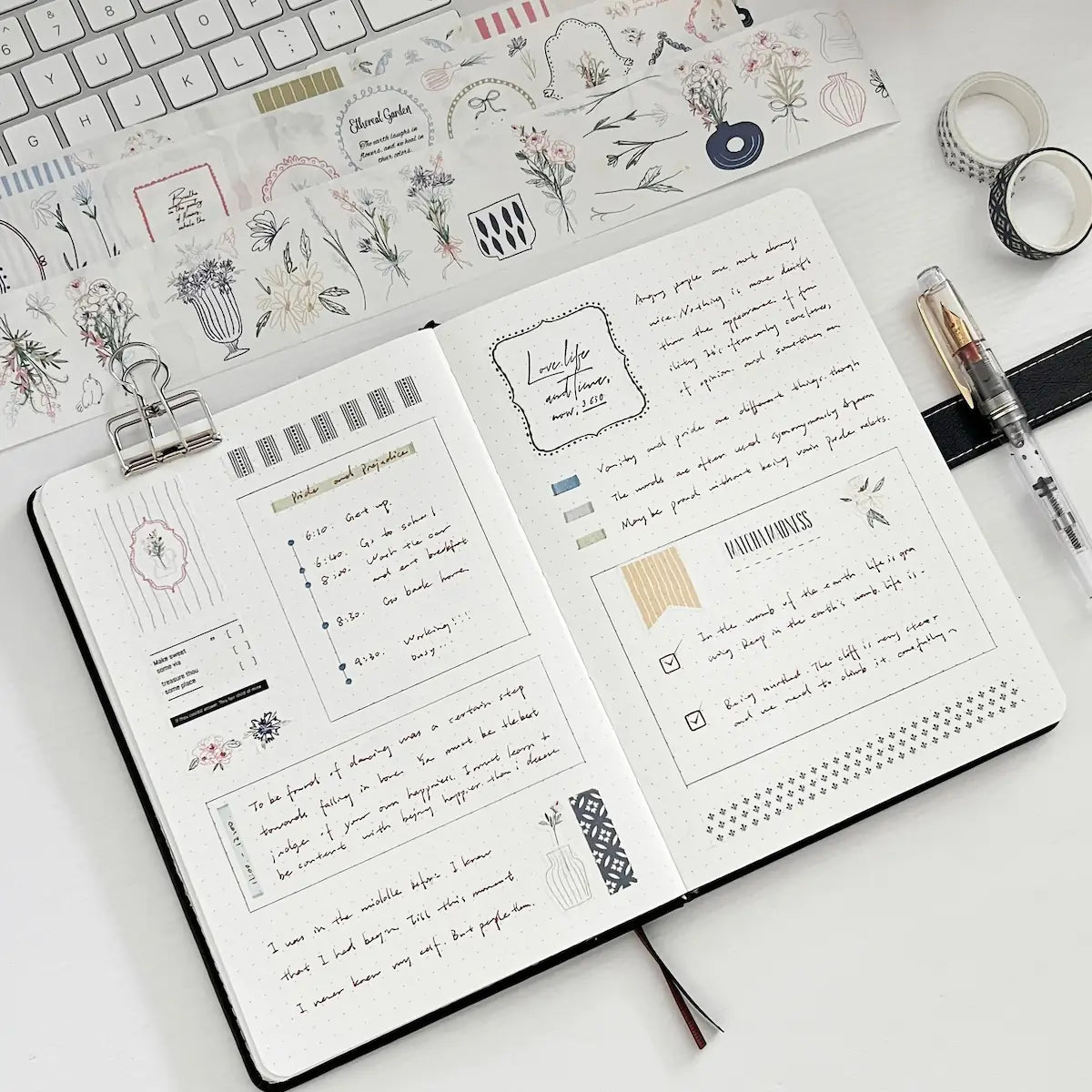 Sticker Set Washi Tape - Doodle & Vine - 3 - pack - 5 - Washi Tape Shop - Tidformera