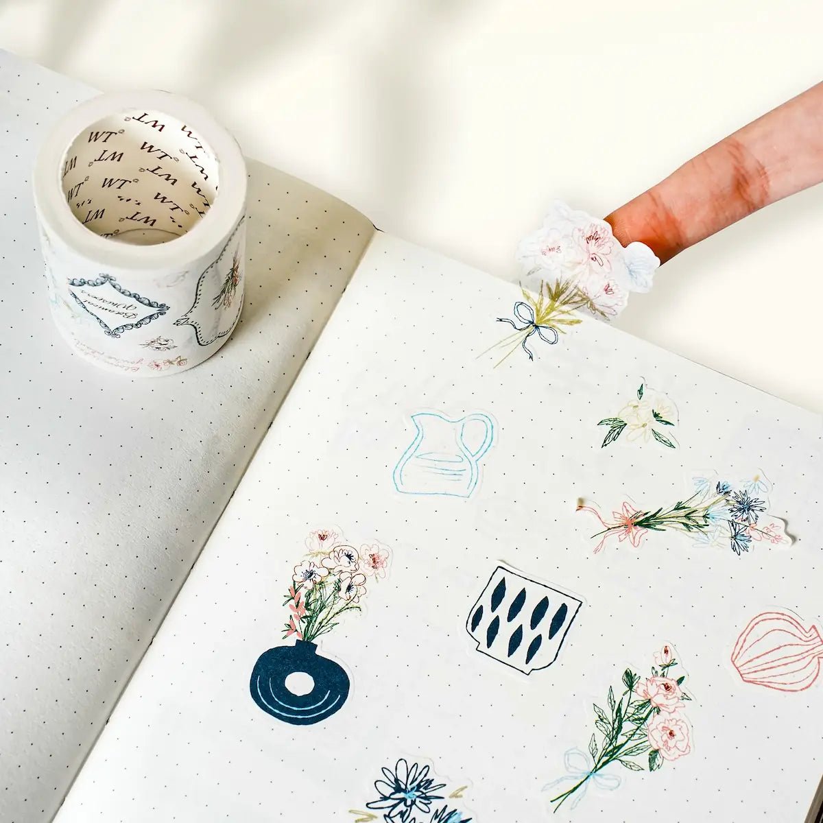 Sticker Set Washi Tape - Doodle & Vine - 3 - pack - 4 - Washi Tape Shop - Tidformera