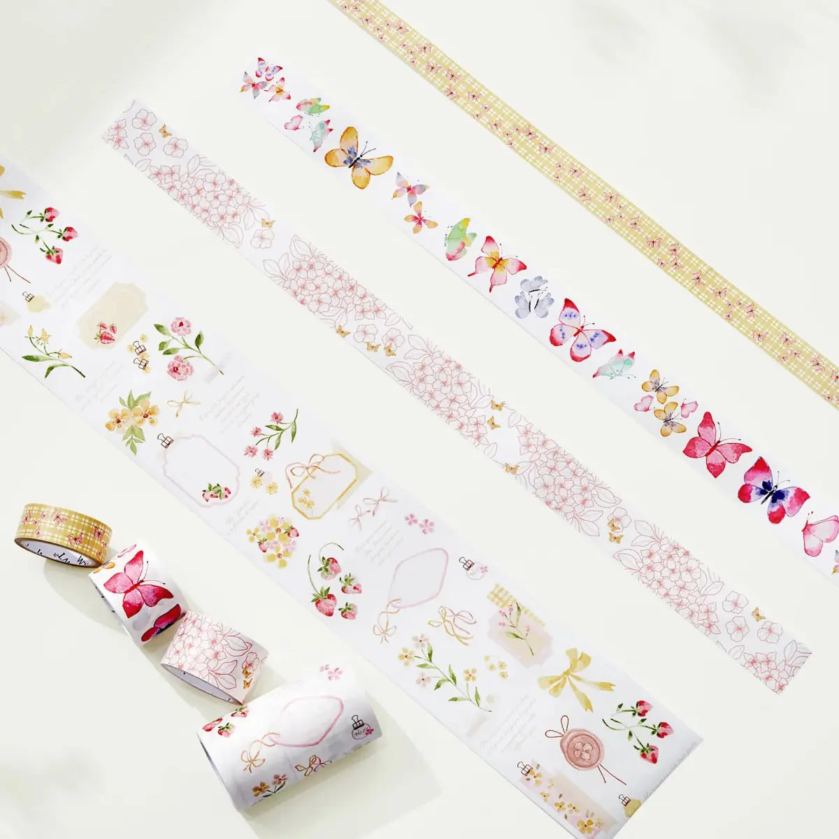 Sticker Set Washi Tape - Fragole & Farfalle - 4 - pack - 7 - Washi Tape Shop - Tidformera