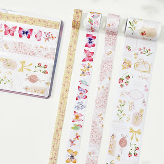 Sticker Set Washi Tape - Fragole & Farfalle - 4 - pack - 1 - Washi Tape Shop - Tidformera