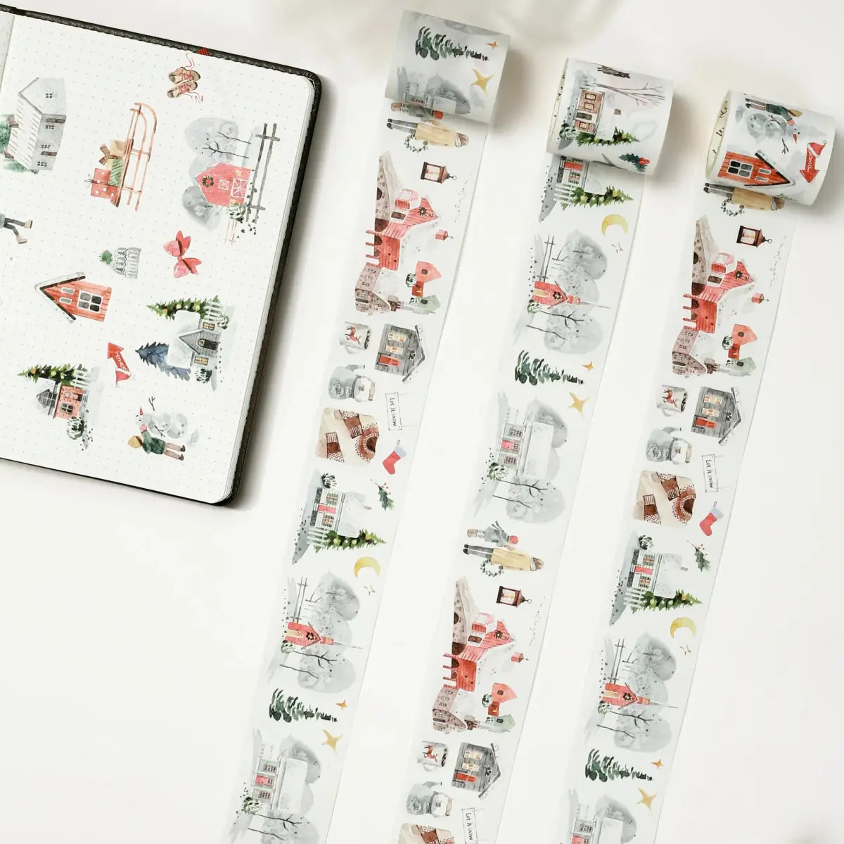 Sticker Set Washi Tape - Jolly Days - 3 - pack - 4 - Washi Tape Shop - Tidformera