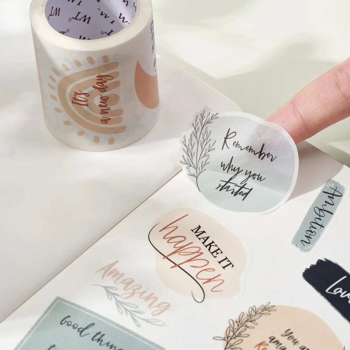 Sticker Set Washi Tape - Motivational - 3 - pack - 3 - Washi Tape Shop - Tidformera