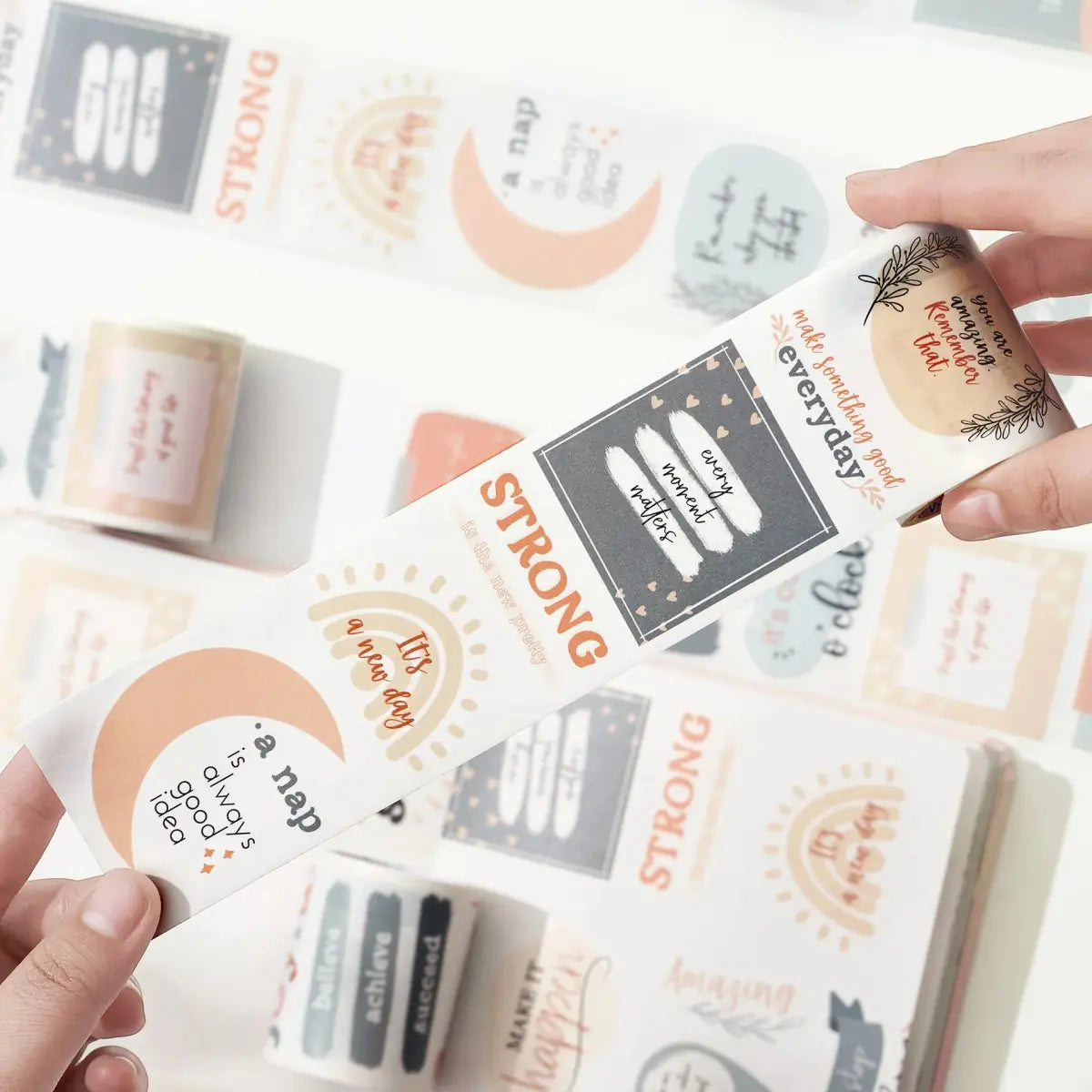 Sticker Set Washi Tape - Motivational - 3 - pack - 2 - Washi Tape Shop - Tidformera