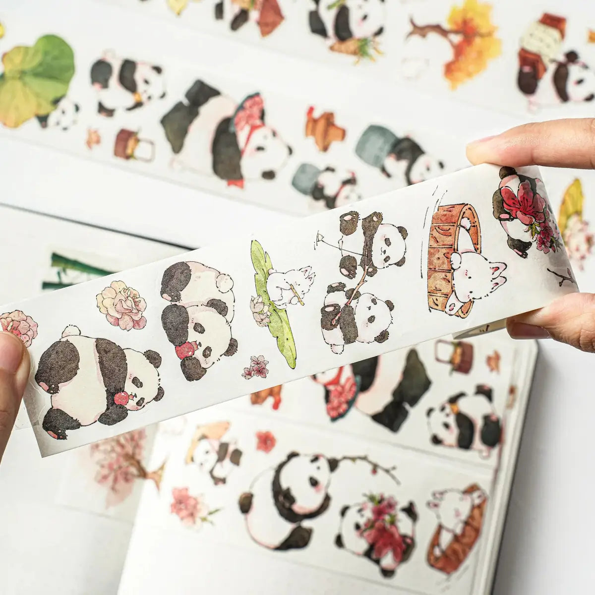 Sticker Set Washi Tape - Panda Pilgrimage - 3 - pack - 4 - Washi Tape Shop - Tidformera