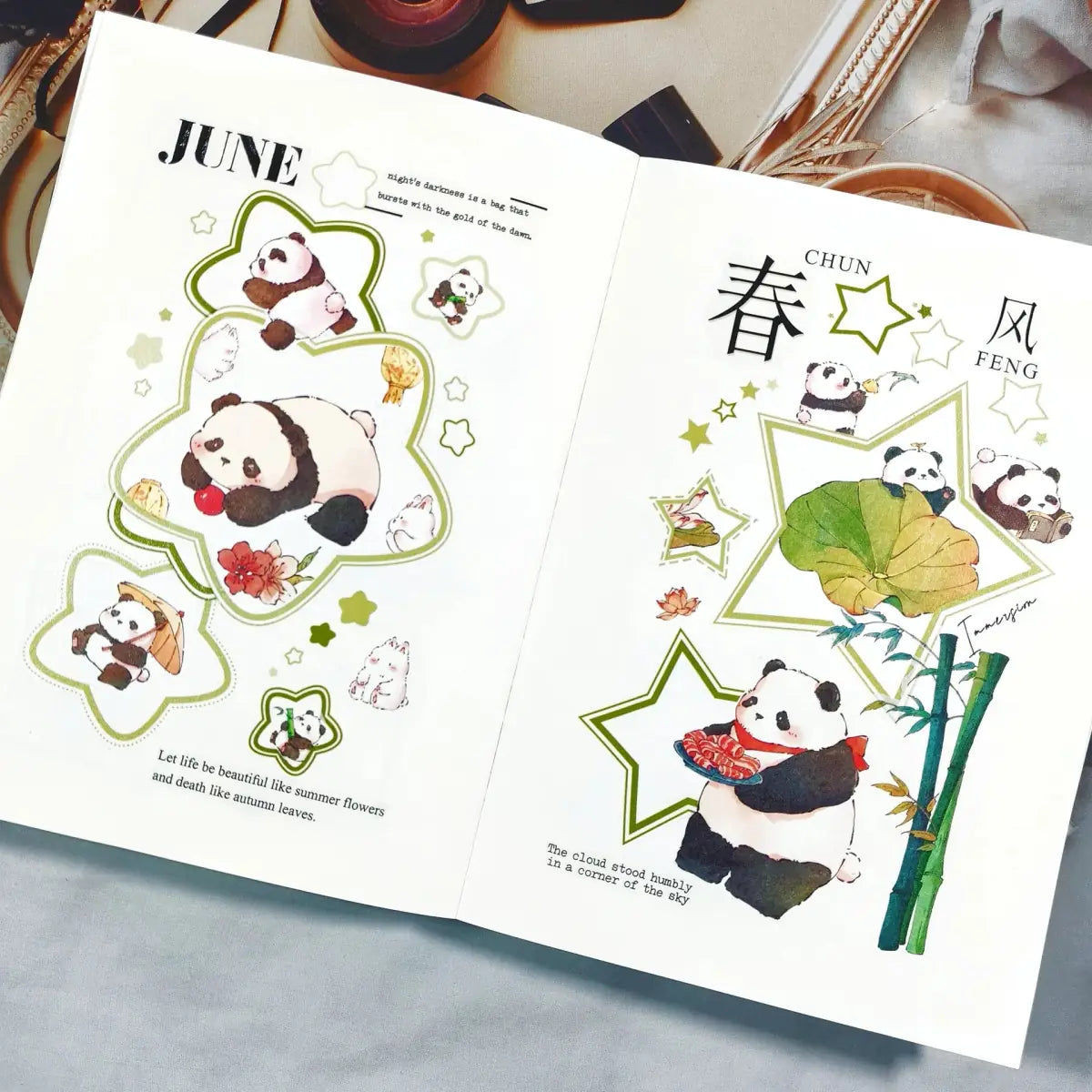 Sticker Set Washi Tape - Panda Pilgrimage - 3 - pack - 7 - Washi Tape Shop - Tidformera