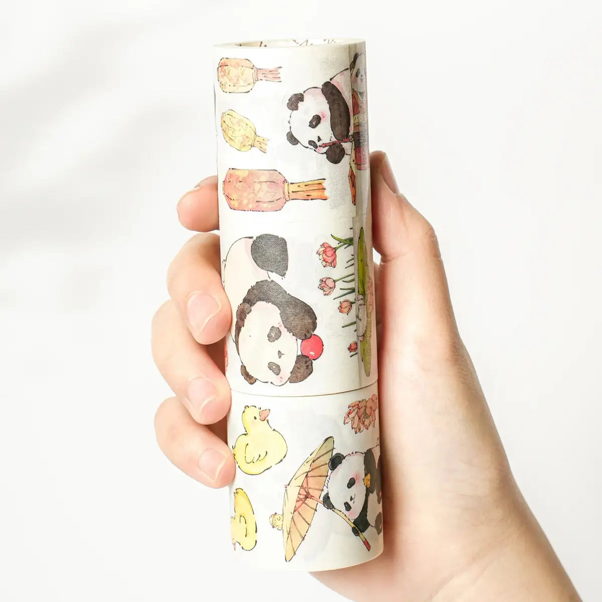 Sticker Set Washi Tape - Panda Pilgrimage - 3 - pack - 6 - Washi Tape Shop - Tidformera