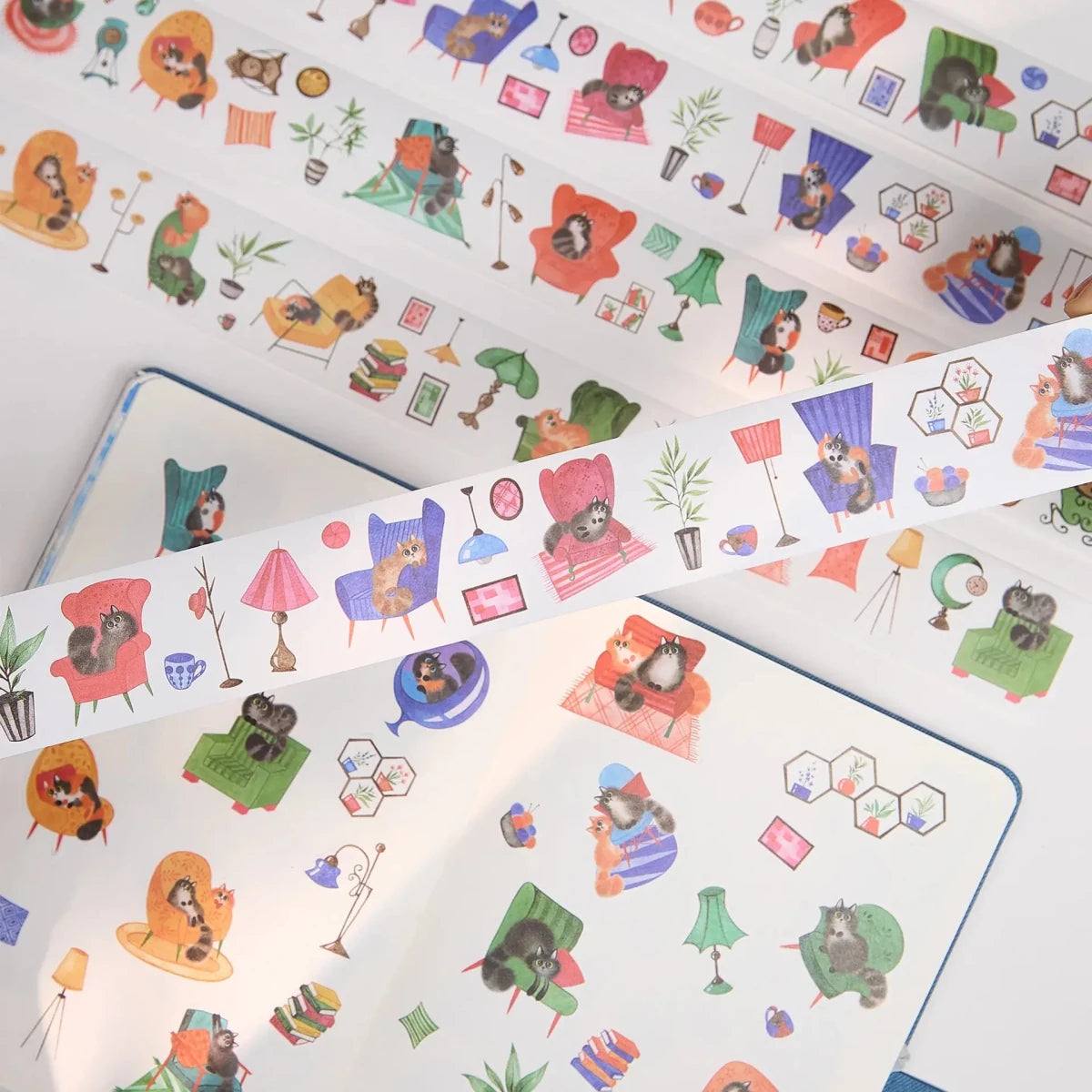 Sticker Set Washi Tape - Paw Parlor - 4-pack - 2 - Washi Tape Shop - Tidformera