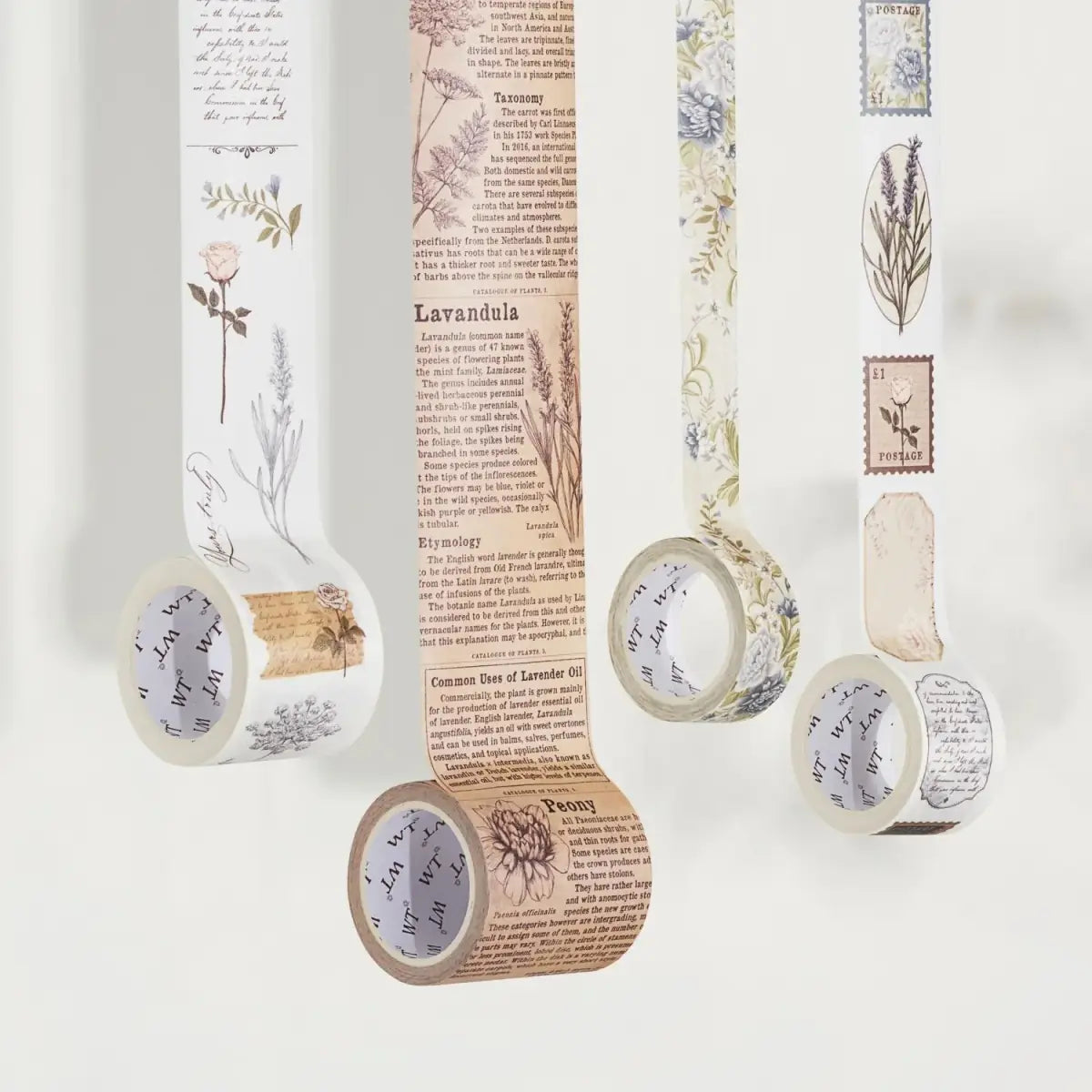 Sticker Set Washi Tape - Petals & Parchment - 4 - pack - 1 - Washi Tape Shop - Tidformera