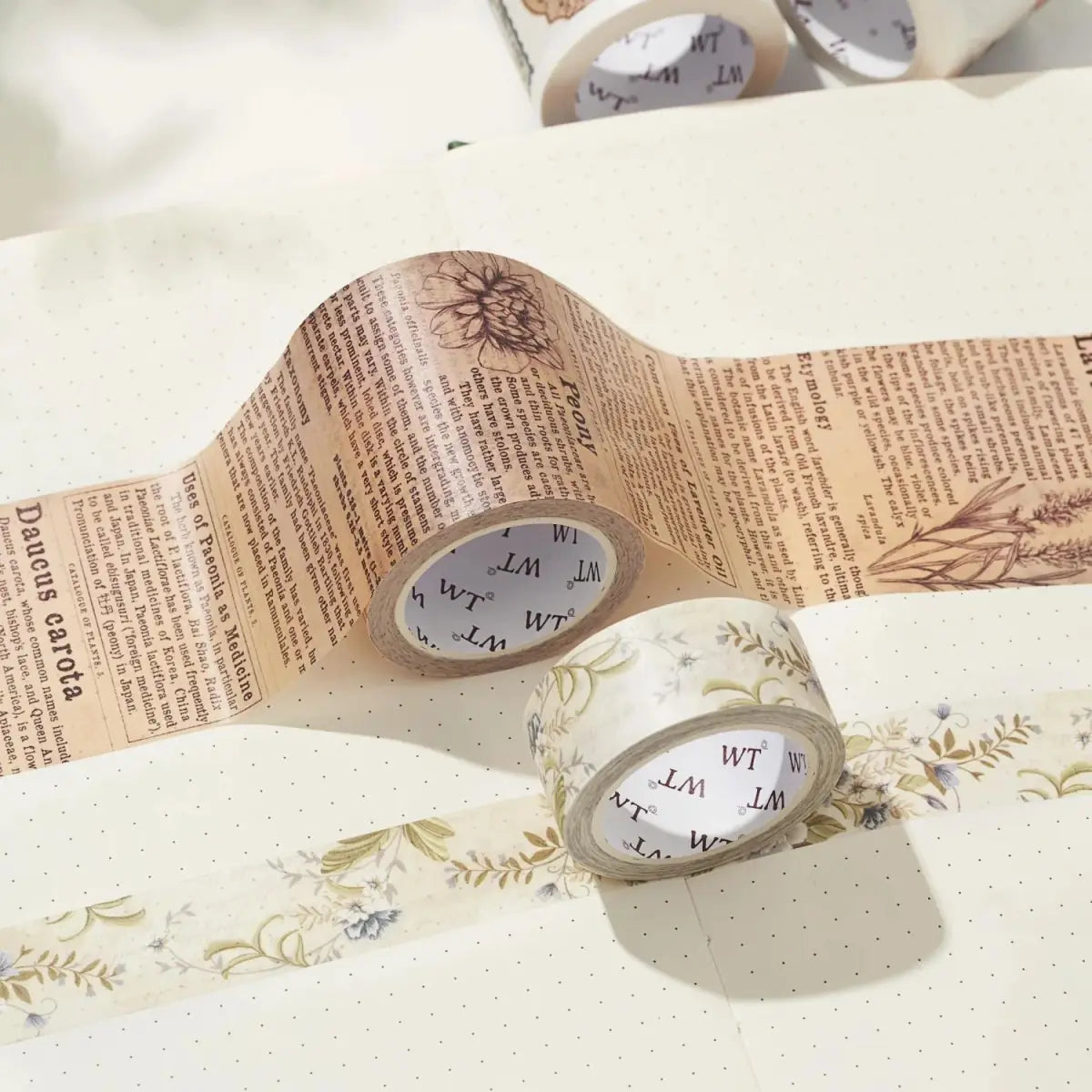 Sticker Set Washi Tape - Petals & Parchment - 4 - pack - 7 - Washi Tape Shop - Tidformera