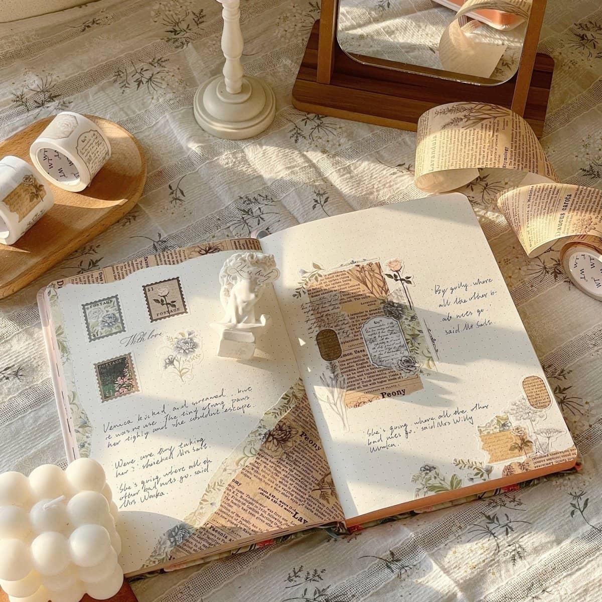 Sticker Set Washi Tape - Petals & Parchment - 4 - pack - 3 - Washi Tape Shop - Tidformera